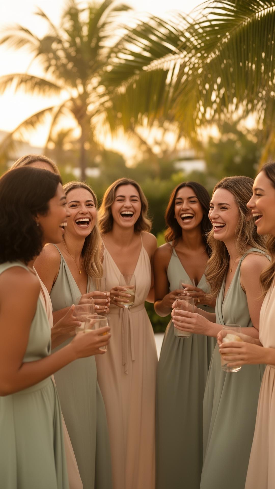 Mujeres de la comunidad Miami Wellness Crew compartiendo al atardecer
